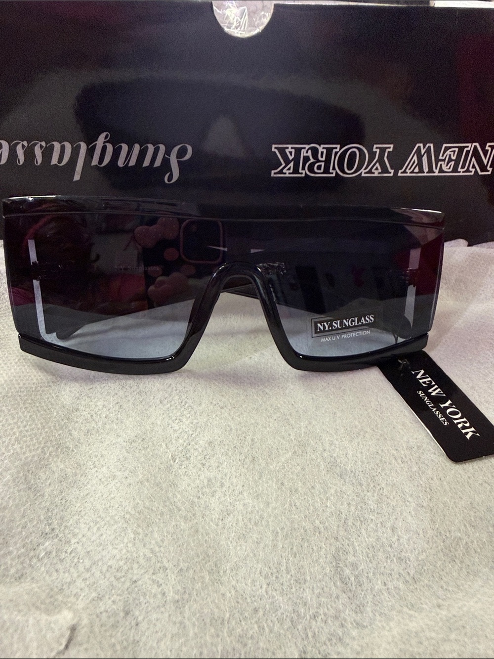 New York Black Shield Sunglasses for Men